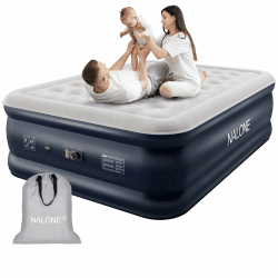 NALONE Luftmatratze 2 Personen，Luftmatratze Selbstaufblasend mit Integrierter Pumpe，Luftbett Selbstaufblasend in 3 Minuten，Aufblasbare Matratze für Camping & Heimgebrauch 203x152x46cm 312kg MAX