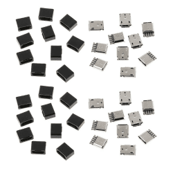 chenyang 50 Pack Micro USB DIY Anschluss Micro USB Typ B 5Pin Buchse Reparatur Ersatz Lötadapter mit Leiterplatte