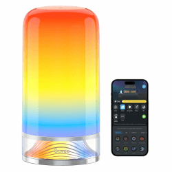 Govee Nachttischlampe Touch Dimmbar, LED Tischlampe RGBICWW, Steuerung von Alexa mit 64 Szenenmodi, 500 Lumen, Funktioniert mit Matter, 2700-6500k, für Wohnzimmer und Schlafzimmer
