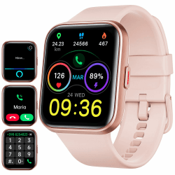 ENOMIR Smartwatch Damen mit Telefonfunktion, Alexa Integriert 1.8" Uhr Damen mit Herzfrequenz SpO2 Stress Schlafmonitor, 110+ Sportmodi Fitnessuhr, IP68 wasserdichte Sport Armbanduhr für Android iOS