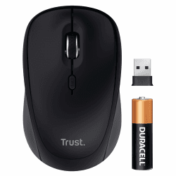 Trust Yuki Leise Funkmaus Bluetooth + 2.4GHz, Kompakte Mehrgeräte Kabellose Maus mit Batterie für Rechts- und Linkshänder, 75% Recyclingkunststoff, Bluetooth Maus Laptop PC iOS Android Mac