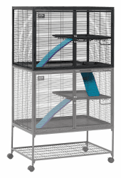 MidWest Deluxe Ferret Nation Modell 183 Käfigaufsatz für Kleintierkäfig, kompatibel mit Modellen 181 und 182 von Critter Nation, montierte Maße ca. 91 x 64 x 64 cm (L x B x H), Quarzgrau