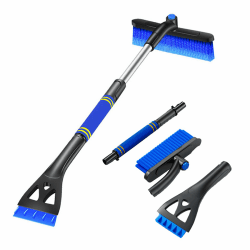 COEKI Eiskratzer & Schneebürste, 2 in 1 Schneebesen mit Eiskratzer, Windschutzscheibe Glas Eisentferner, Winter Besen Auto, Auto Eiskratzer, Abnehmbar Schnee Pinsel für LKW und SUV