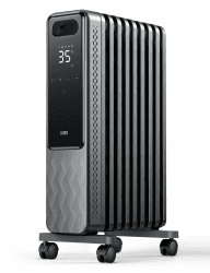 Dreo Ölradiator 2000W Energiesparend, Mobile Elektrische Heizung mit Fernbedienung, 3 Heizstufen, 4 Modus, 24-Std-Timer, Überhitzungs-Kippschutz, Radiator Heizung Elektrisch mit Thermostat, OH310