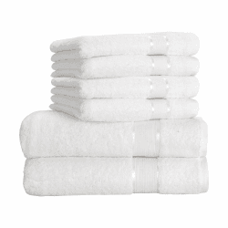 Mixibaby Handtuchset 6 TLG. 4X Handtuch 50 x 100cm 2X Duschtuch 70 x 140cm 100% Baumwolle, Farbe:Weiss