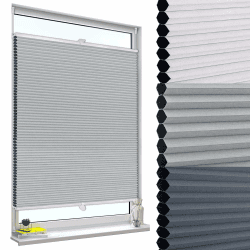 WOLTU Wabenplissee ohne Bohren Verdunklung Thermo Doppelplissee Klemmfix Zweifarbig 80x120cm Grau-Weiß, Plissee Faltrollo Sonnen-, Sicht- & Schallschutz, Jalousie Plisseerollo für Fenster & Tür Grau-weiß B80 x H120 cm