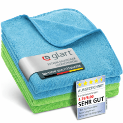 Glart 4448 4er Set superweiche Mikrofasertücher 2 Stück blau 40 x 40 cm