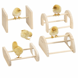 Navaris Vogel-Trainings-Spielzeug - Vogelspielzeug - Spielzeug Vögel - Vogelstange - 4er Set - Für kleine Vögel - Fördert Bewegung und sorgt für Unterhaltung - Holz