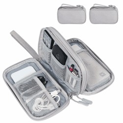 FYY Kabeltasche,Elektronik Tasche Organizer,Kabelorganizer Kabel Etui Elektronik Zubehör Organizer Tasche Universaltasche für Accessories Handy Ladekabel,Powerbank,USB Sticks,SD Karten,3layer,2Grau