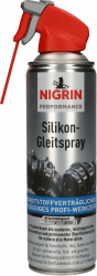 NIGRIN HyBrid Silikon-Gleitspray, kunststoffverträgliches, flüssiges Profi-Werkzeug, 500 ml