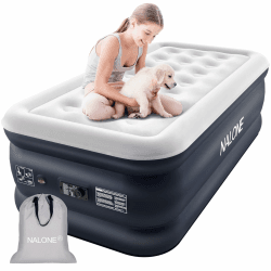 NALONE Luftmatratze 2 Personen,Luftmatratze Selbstaufblasend mit Integrierter Pumpe, Luftbett Selbstaufblasend in 3 Minuten, Aufblasbare Matratze für Camping & Heimgebrauch 197x100x46cm 227kg MAX