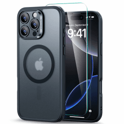 ESR für iPhone 16 Pro Max Hülle (4 in 1) Set, Transparente Matte Hülle mit Displayschutzfolie, Kompatibel mit MagSafe, Militärnorm Schutz, Classic Serie, Mattiertes Schwarz