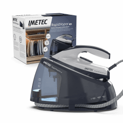 Imetec Rapidvapor Plus - Dampferzeuger-Bügeleisen, betriebsbereit in 1 Minute, 1,2 L Tank, Sohle mit Fluid Ceramic Beschichtung, 300 g Dampfstoß, 5,5 bar Pumpendruck