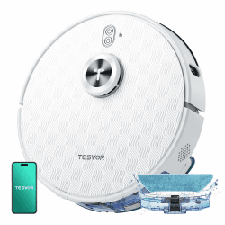 Tesvor S8Pro Saugroboter mit Wischfunktion - 6000Pa Staubsauger Roboter 3in1 Roboterstaubsauger+LiDAR-Navigation+240 Min Laufzeit,APP/Alexa Steuerung,ideal für Haustierhaare,Teppiche,Hartböden.