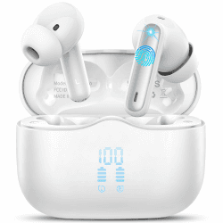 xinwld A97 Bluetooth 5.3 In-Ear-Kopfhörer mit HD HiFi Stereo, 40 Stunden Wireless, ENC Geräuschunterdrückung und 4 Mic, IP7 Wasserdicht, LED Display Touch, Weiß