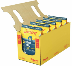 JOSERA Light & Vital (5 x 900 g) | Adult | Premium Trockenfutter für ausgewachsene Hunde | Geflügel & Erbse | wenig Fett & viel Protein zur Gewichtskontrolle | weizenfrei | Hundefutter | 5er Pack