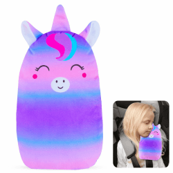 Unicorn Castle Gurtpolster für Kinder Gurtschutz Auto Schulterschutz Sicherheitsgurt Schulterpolster Gürtelkissen für mehr Komfort auf der Reise,Purple Pink