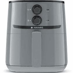 Navaris Heißluftfritteuse 4,3L Airfryer 1500W - Luftfritteuse ohne Öl - Heissluftfritteuse Beschichtet - Herausnehmbarer Korb - Kompaktes Design - Hot Air Fryer XXL in Grau