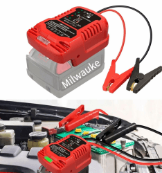 Auto Starthilfe Powerbank Adapter für Milwaukee18V M18 Akku,Starthilfegeräte für Autobatterien,Jump Starter,12V Tragbarer Batterie Booster Adapter,Auto Safe Batteriestarter(Batterie nicht inbegriffen)