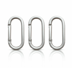 Holesto® 3er Set Oval Karabiner - Mini Karabiner - Karabiner Schlüsselanhänger - Karabinerhaken klein - Karabiner Schwarz - Karabiner Set- Key Organizer - Carabiner