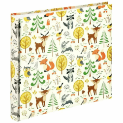 Hama Fotoalbum zum Einkleben von Kinderfotos (Fotoalbum zum Selbstgestalten DIY 100 Seiten für 400 Fotos Format 10x15, Fotobuch mit Pergamin Trennblättern, buntes Kinderfotobuch 30x30 cm, Motiv Wald)