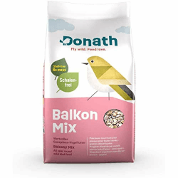 Donath Balkon Mix - schalenfreie Mischung für einen sauberen Balkon - wertvolles Ganzjahres Wildvogelfutter - aus unserer Manufaktur in Süddeutschland - 1 Kg