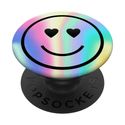 Holo Smiley Trippy Herz Augen Liebe PopSockets mit austauschbarem PopGrip