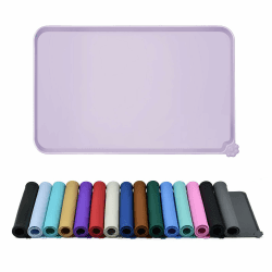 Reopet Silikon-Futtermatten für Haustiere - wasserdichte Hunde- und Katzenplatzmatten mit erhöhten Rändern - Hunde- und Katzennapfmatten - Wählen Größen Lavendel 47 x 30 cm (1er Pack)