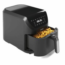 Princess SlimFry Heißluftfritteuse - Platzsparendes Design - BPA-frei - 8 L - 8 Programme - Einstellbare Temperatur & Timer - 2.000 W - 182256, Schwarz