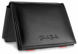 Jaimie Jacobs Flap Boy XL Magic Wallet mit Münzfach RFID-Schutz Geldbeutel mit Platz für 13 Karten (Schwarz mit Rot)
