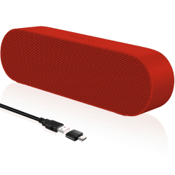 YYV PC Lautsprecher, USB Computer Lautsprecher with 3D Surround Stereo, Portable Lautsprecher für PC, Mini Soundbar Lautsprecher für Desktop, Laptop, Notebook (Red)