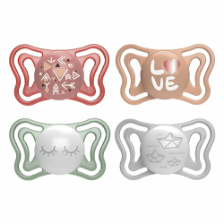 Chicco PhysioForma Schnuller Light 16-36 Monate, mit Silikonsauger, unterstützt die physiologische Atmung und fördert die richtige Mundentwicklung, 4er-Set, Farben rosa und hellgrau