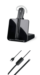 Plantronics CS540 Kabelloses DECT-Headset mit APS-11- Einohr (Mono), veränderbar (3 Tragevarianten) - Anschluss an Tischtelefon - Mikrofon mit Geräuschunterdrückung, Schwarz