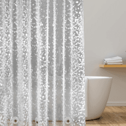 EurCross Duschvorhang 120 x 200 cm mit Gewicht Magnet, Wasserdicht Duschvorhänge Transparent für Badezimmer, Eva Waschbarer Badvorhang, Antischimmel Antibakteriell, Inklusive 8 Ringen