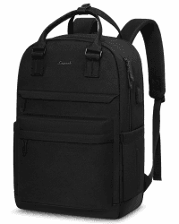 LOVEVOOK Schulrucksack Teenager Mädchen, Schultasche Arbeitstasche Herren Damen mit 17 Zoll Laptop-Fach, Wasserdicht Reiserucksack Handtasche Rucksack Mordern für Schule Uni Reise Büro, Schwarz