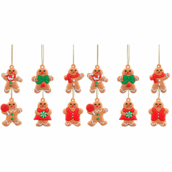 Cabilock 24 STK Weiche Weihnachtsdekoration Anhänger zum Aufhängen am Weihnachtsbaum Weihnachtsgeschenkverpackungsanhänger Lebkuchenmann Weihnachtsdekorationen Weihnachtsbaum Fallen Keks