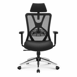 Ticova Bürostuhl Ergonomisch Schreibtischstuhl, Hoher Rücken Ergonomischer Stuhl mit Verstellbarer Lendenwirbelstütze, Kopfstütze & 3D-Armlehne - 130°Schaukeln Computerstuhl