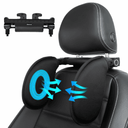 Kopfstütze Auto Kinder,Weichem Gedächtnisschaum,Einziehbare Abnehmbare Nackenstütze Autositz Seitliches Kopfstützkissen für Kinder Erwachsene,180°Einstellbar Nackenstütze Auto zum Schlafen (A10 Tuch)