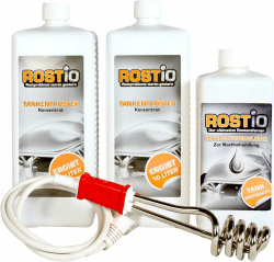 Rostio 2 Liter Tankentroster Plus 500ml Tank-Schutzemulsion Plus Tauchsieder