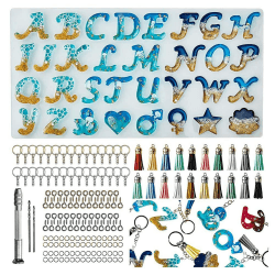 EIAOSI Harz-Form-Set für Umgekehrte Buchstaben, Silikonform für Harz-DIY, Buchstaben und Dekoratives Epoxidharz-SchlüSselanhäNger-Set