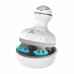 Comfier Elektrisches Kopfhaut-Massagegerät, portables Kopfmassagegeräte wasserdicht, kabellos und wiederaufladbar, elektrischer Kopkrauler mit 4 Knetmassageköpfe für Entspannung, Geschenke