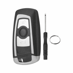 3 Tasten Auto Fernbedienungsschlüssel gehäuse für BMW F10 F11 F20 F30 320 328 520 Z4 Schlüsselgehäuse Smartkey mit Schraubendreher und Schlüsselring und silbrig Umrandung