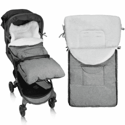Vicloon Baby Fußsack, Universeller Fußsack für Kinderwagen, Winterfußsack Kinderwagen, Babyschale Fußsack mit Reißverschluss, Dickes Futter, Waschbar, Geeignet für Herbst und Winter (Grau)