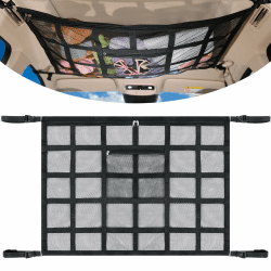Romon Gepäcknetz Auto, Doppellagige Autodach Universal Aufbewahrung, Netze Auto Gepäcknetz Motorrad Autonetz Aufbewahrung Organizer für Vier Dacharmlehnen, SUV, Van für Lange Roadtrips, 90 x 65 cm