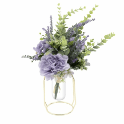 Weldomcor Künstliche Pfingstrose Blumen, Lavendel Büsche Kunstblumen Echt Aussehende Künstliche Pflanzen für DIY Hochzeit Blumenstrauß Hausgarten Party Hotel Büro Dekor Tisch-Mittelstücke, Lila
