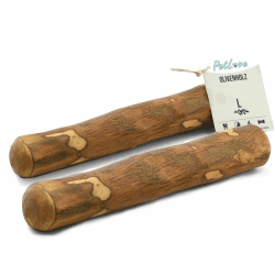 PetLove Kauholz für Hunde aus Olivenholz • Holzknochen als Hundespielzeug • Kauknochen als Zahnpflege & Kauspielzeug für Hund • Größe: L (221-450g) • Ideal für große Hunde • 2er Pack