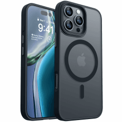 CANSHN Magnetisch für iPhone 16 Pro Max Hülle für MagSafe [TOP Magnetische Adsorption] [Militärschutz] Schutzhülle Samtige Touch Matt Anti-Kratzen Handyhülle iPhone 16 Pro Max Case, Schwarz