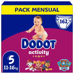 Dodot Baby Activity Windeln, Größe 5, 11-16 kg, 162 Windeln mit robuster Passform