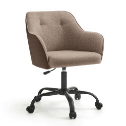 SONGMICS Homeoffice Stuhl, Drehstuhl, Schreibtischstuhl, höhenverstellbar, bis 110 kg belastbar, atmungsaktiver Stoff, für Arbeitszimmer, Schlafzimmer, braun OBG019K01