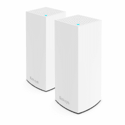 Linksys Atlas Pro 6 Velop Dual-Band-Mesh-WiFi 6-System (AX5400) WLAN-Router mit bis zu 500 m² Funkabdeckung, 4-mal schneller, für mehr als 60 Geräte – 2er-Pack, Weiß